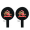 Chipmunk Couple Black Plastic 7" Stir Stick - Double Sided - Round - Front & Back