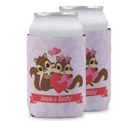 Chipmunk Couple Can Cooler (12 oz) w/ Couple's Names