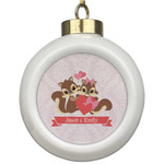 Chipmunk Couple Ceramic Ball Ornament (Personalized)