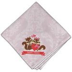 Chipmunk Couple Cloth Dinner Napkin - Single w/ Couple's Names