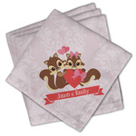 Chipmunk Couple Cloth Cocktail Napkins - Set of 4 w/ Couple's Names