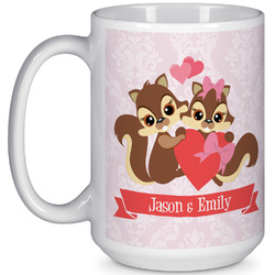 Chipmunk Couple 15 Oz Coffee Mug - White (Personalized)