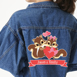 Chipmunk Couple Twill Iron On Patch - Custom Shape - 3XL (Personalized)