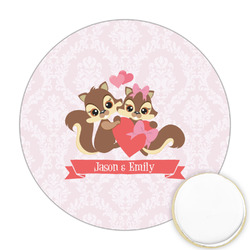 Chipmunk Couple Printed Cookie Topper - 2.5" (Personalized)