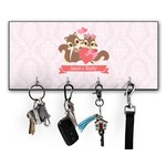 Chipmunk Couple Key Hanger w/ 4 Hooks w/ Couple's Names