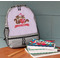 Chipmunk Couple Large Backpack - Gray - On Desk