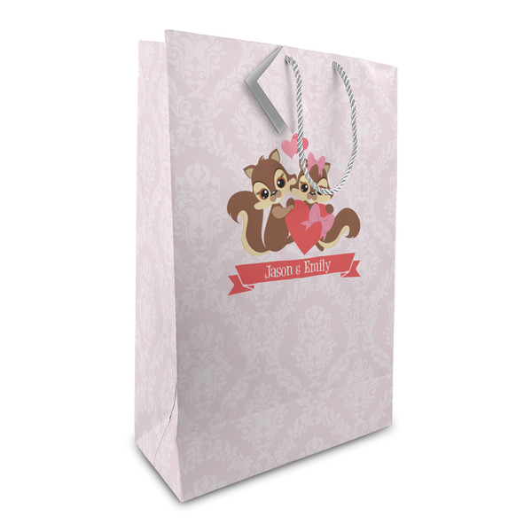 Custom Chipmunk Couple Large Gift Bag (Personalized)