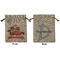 Chipmunk Couple Medium Burlap Gift Bag - Front and Back