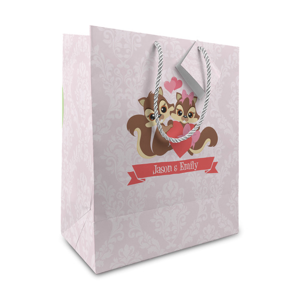 Custom Chipmunk Couple Medium Gift Bag (Personalized)