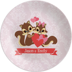 Chipmunk Couple Melamine Salad Plate - 8" (Personalized)