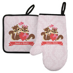 Chipmunk Couple Left Oven Mitt & Pot Holder Set w/ Couple's Names