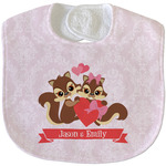 Chipmunk Couple Velour Baby Bib w/ Couple's Names