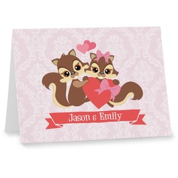 Chipmunk Couple Note cards (Personalized)