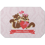 Chipmunk Couple Dining Table Mat - Octagon (Single-Sided) w/ Couple's Names