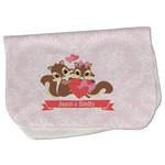 Chipmunk Couple Burp Cloth - Fleece w/ Couple's Names