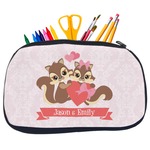 Chipmunk Couple Neoprene Pencil Case - Medium w/ Couple's Names