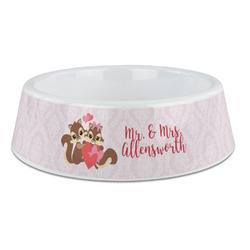 Chipmunk Couple Plastic Dog Bowl - Large (Personalized)