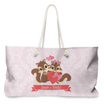 Chipmunk Couple Large Tote Bag with Rope Handles (Personalized)