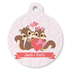 Chipmunk Couple Round Pet ID Tag (Personalized)