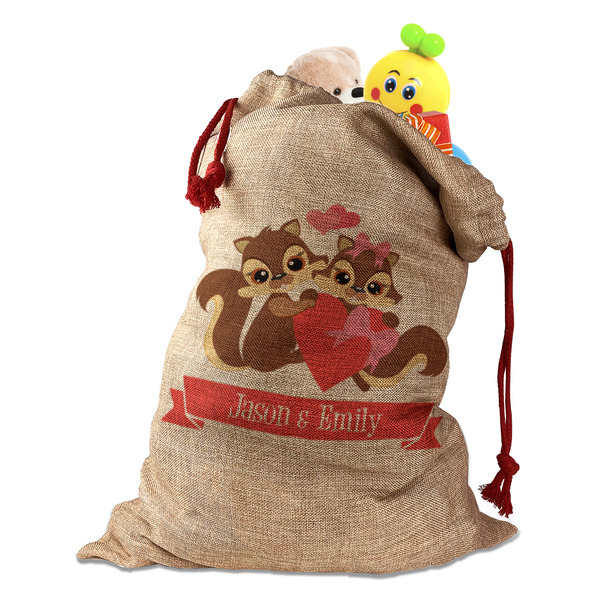 Custom Chipmunk Couple Santa Sack (Personalized)