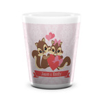 Chipmunk Couple Ceramic Shot Glass - 1.5 oz - White - Single (Personalized)