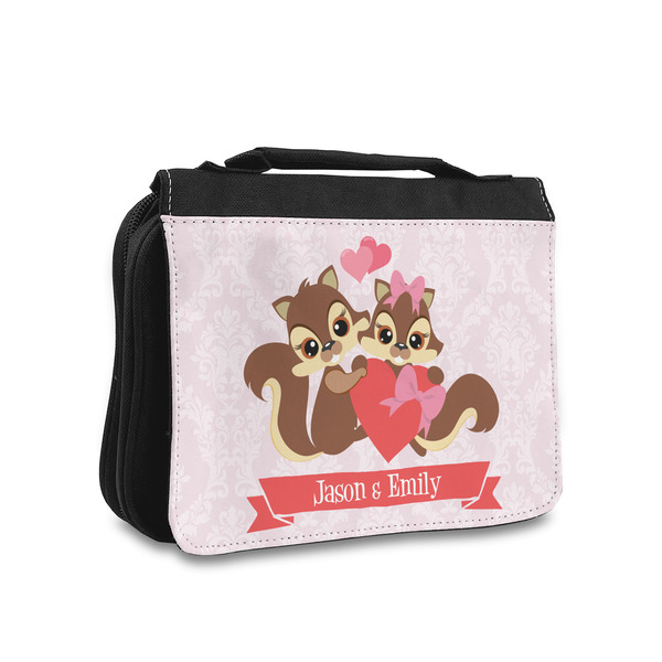 Custom Chipmunk Couple Toiletry Bag - Small (Personalized)