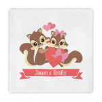 Chipmunk Couple Decorative Paper Napkins (Personalized)