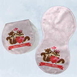 Chipmunk Couple Burp Pads - Velour - Set of 2 w/ Couple's Names