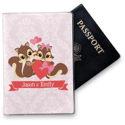 Chipmunk Couple Vinyl Passport Holder (Personalized)