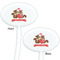 Chipmunk Couple White Plastic 7" Stir Stick - Double Sided - Oval - Front & Back