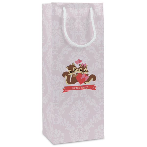 Custom Chipmunk Couple Wine Gift Bags - Gloss (Personalized)