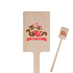 Chipmunk Couple 6.25" Rectangle Wooden Stir Sticks - Double Sided (Personalized)