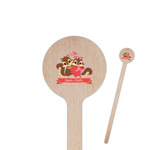 Chipmunk Couple 7.5" Round Wooden Stir Sticks - Double Sided (Personalized)