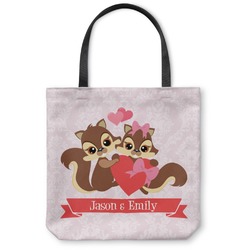 Chipmunk Couple Canvas Tote Bag - Small - 13"x13" (Personalized)