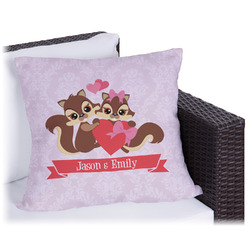 Chipmunk Couple Outdoor Pillow - 18" (Personalized)