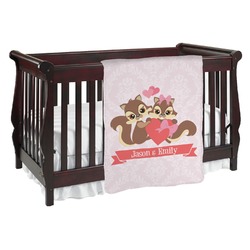 Chipmunk Couple Baby Blanket (Single Sided) (Personalized)