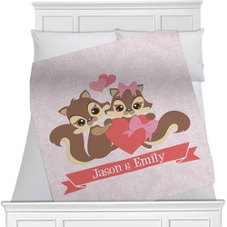 Chipmunk Couple Minky Blanket - Twin / Full - 80"x60" - Double Sided (Personalized)