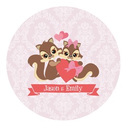 Chipmunk Couple Round Decal - Large (Personalized)