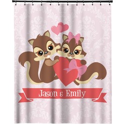 Chipmunk Couple Extra Long Shower Curtain - 70"x84" (Personalized)