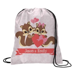 Chipmunk Couple Drawstring Backpack - Large (Personalized)