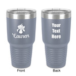 Orchids 30 oz Stainless Steel Tumbler - Grey - Double-Sided (Personalized)