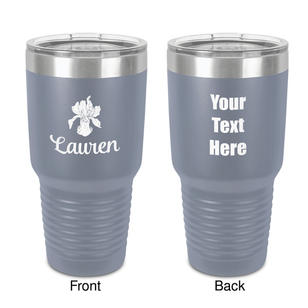 Custom Orchids 30 oz Stainless Steel Tumbler - Grey - Double-Sided (Personalized)