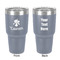 Orchids 30 oz Stainless Steel Ringneck Tumbler - Grey - Double Sided - Front & Back