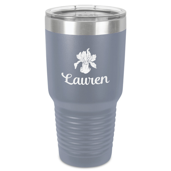 Custom Orchids 30 oz Stainless Steel Tumbler - Grey - Single-Sided (Personalized)