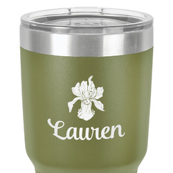 Orchids 30 oz Stainless Steel Tumbler - Olive - Single-Sided (Personalized)