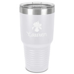 Orchids 30 oz Stainless Steel Tumbler - White - Single-Sided (Personalized)