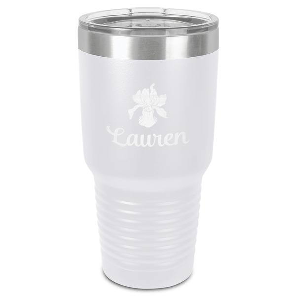 Custom Orchids 30 oz Stainless Steel Tumbler - White - Single-Sided (Personalized)