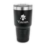 Orchids 30 oz Stainless Steel Tumbler - Black - Single Sided (Personalized)