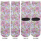 Orchids Adult Crew Socks - Double Pair - Front and Back - Apvl