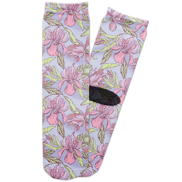 Custom Orchids Adult Crew Socks